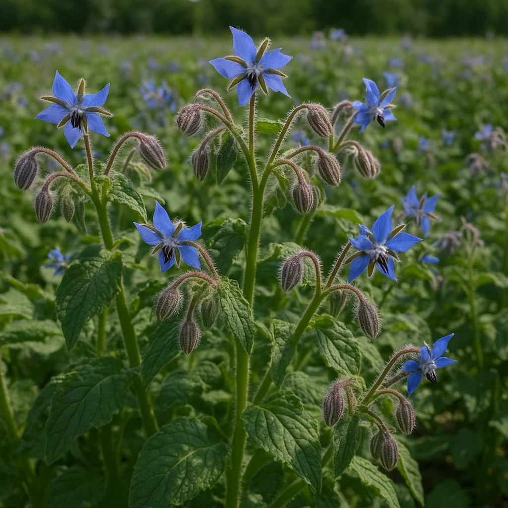 Plantacja ogórecznika lekarskiego – surowiec zielarski i miododajny