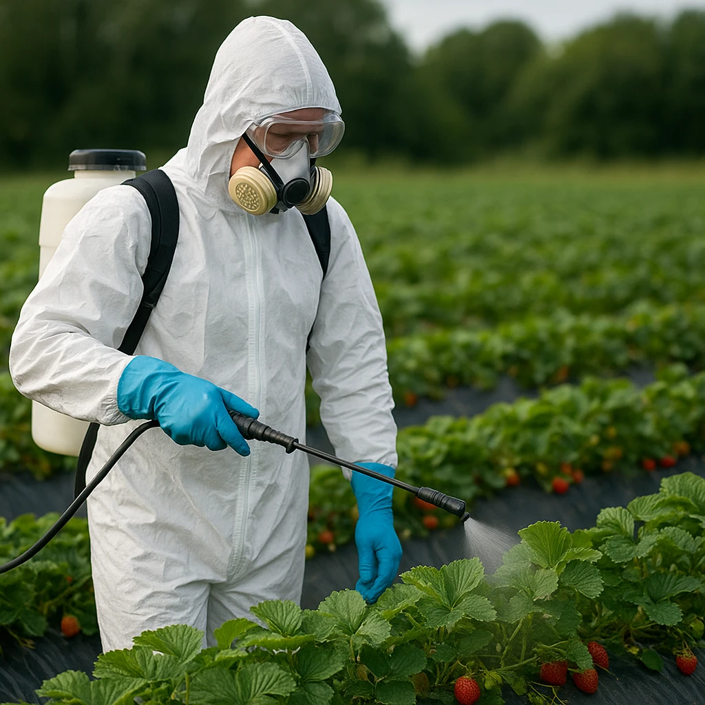 Ochrona plantacji truskawek przed przędziorkami