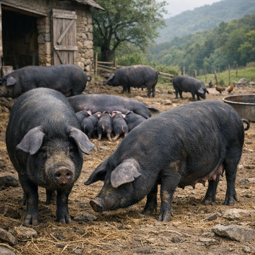 Noir de Bigorre – Sus scrofa domesticus – trzoda chlewna