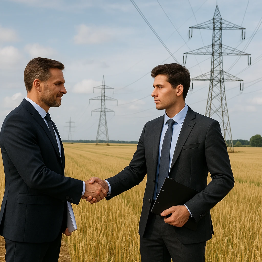 Umowy z firmami energetycznymi o linię przesyłową przez pole