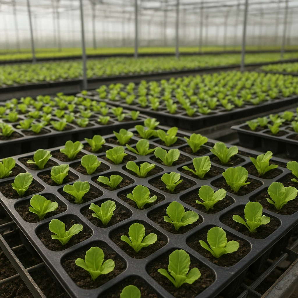 Produkcja rozsady sałaty w multiplatach