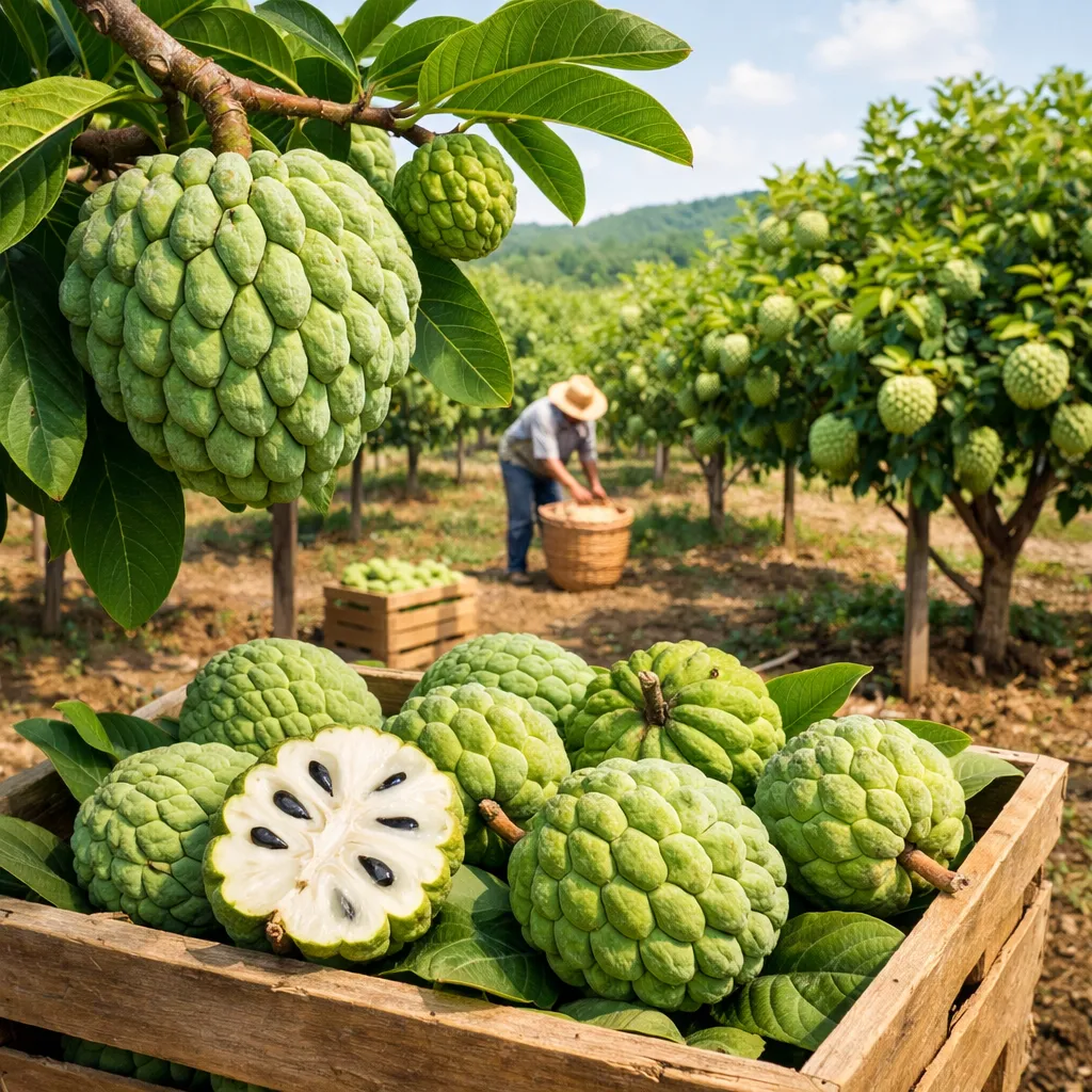 Flaszowiec łuskowaty – Annona squamosa (roślina sadownicza)