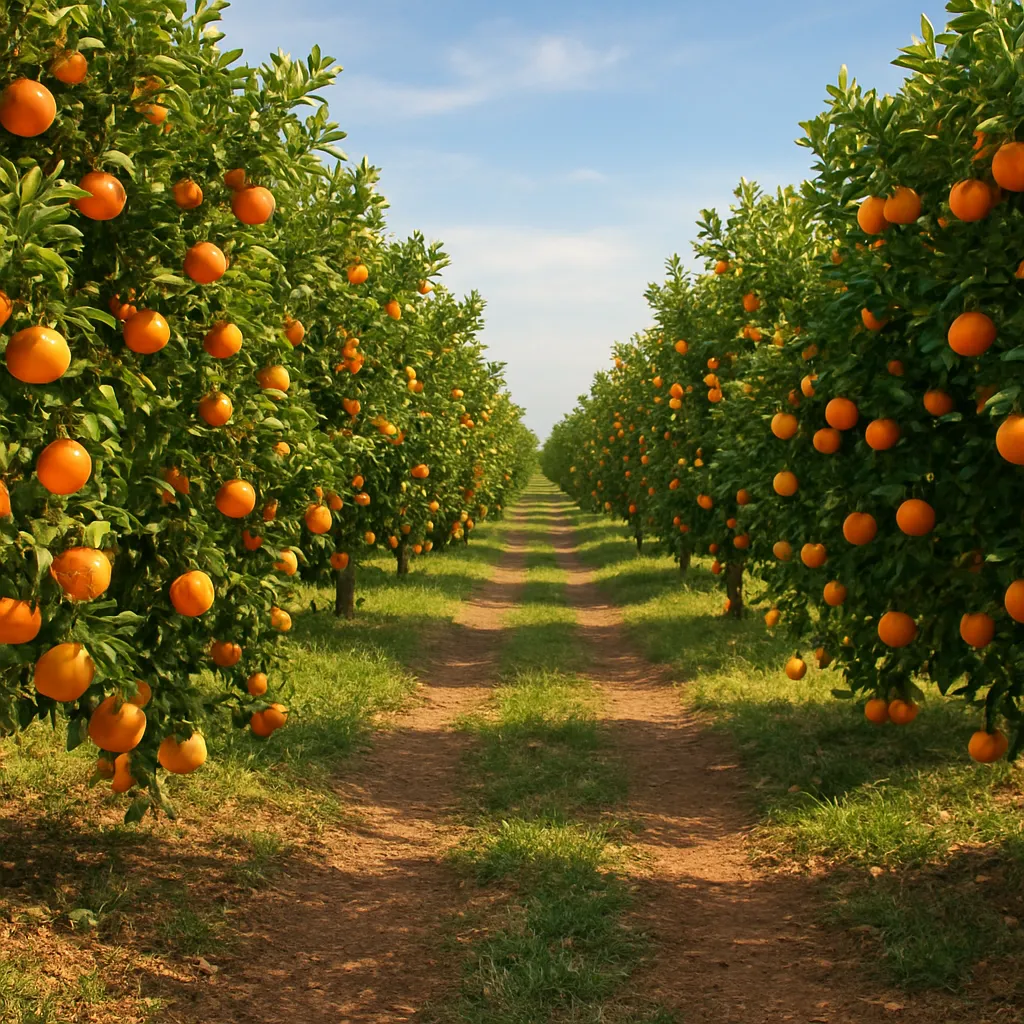 Największe plantacje pomarańczy