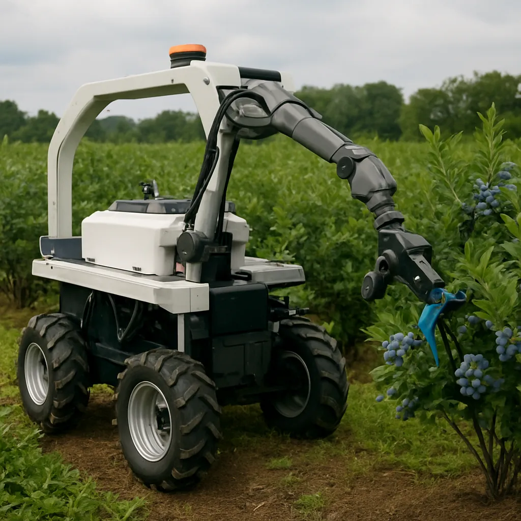Roboty do zbioru borówki amerykańskiej