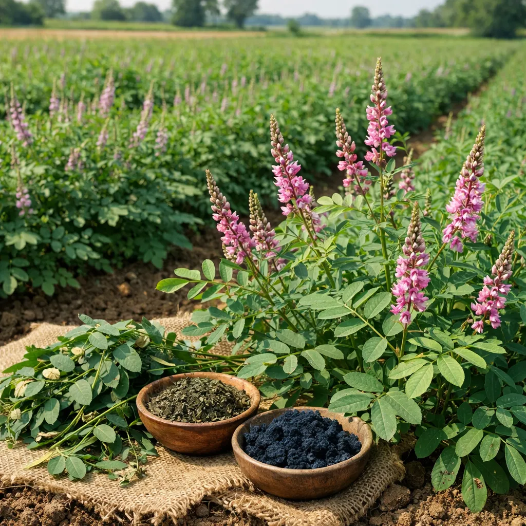 Indygowiec barwierski – Indigofera tinctoria (roślina przemysłowa)