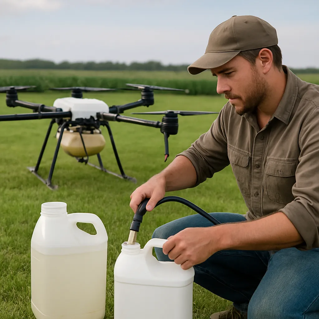 Jak przygotować ciecz roboczą do oprysku dronem