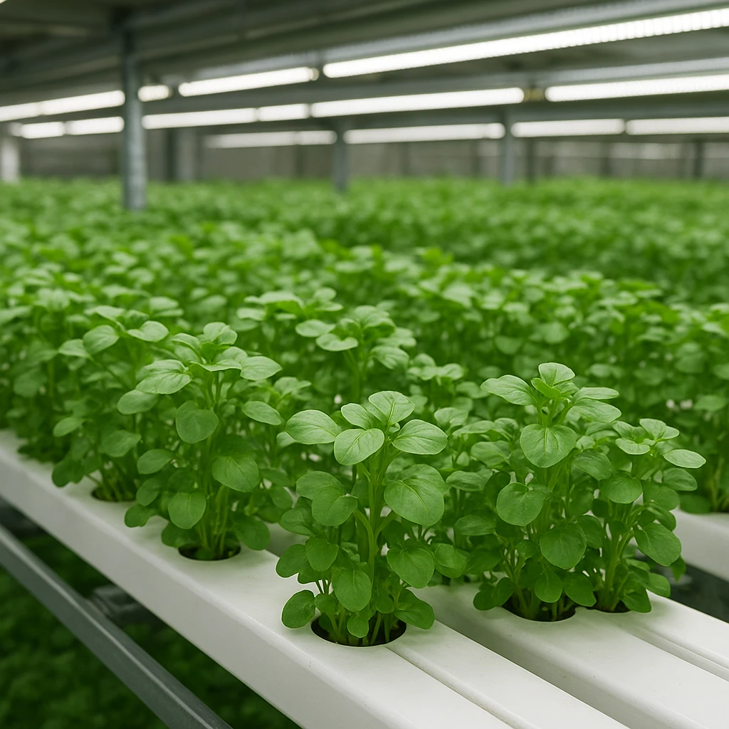 Plantacja rukwi wodnej – produkcja w systemach hydroponicznych
