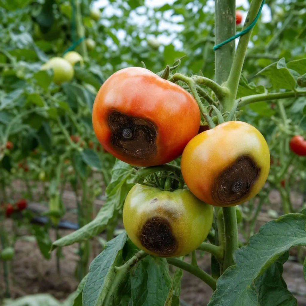 Brązowe plamy na pomidorach