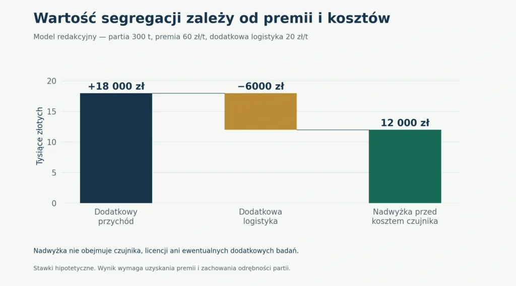 Model wartości wydzielonej partii 300 t