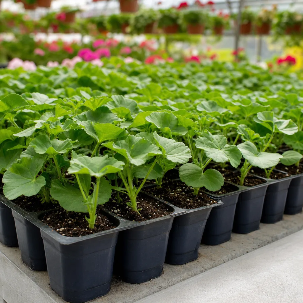 Sadzonki pelargonii zwisającej