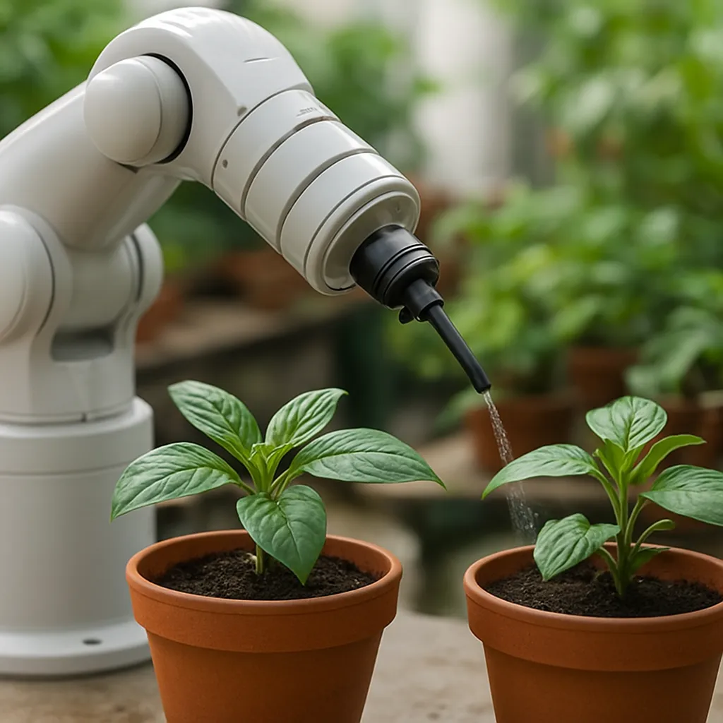 Roboty do precyzyjnego podlewania roślin doniczkowych