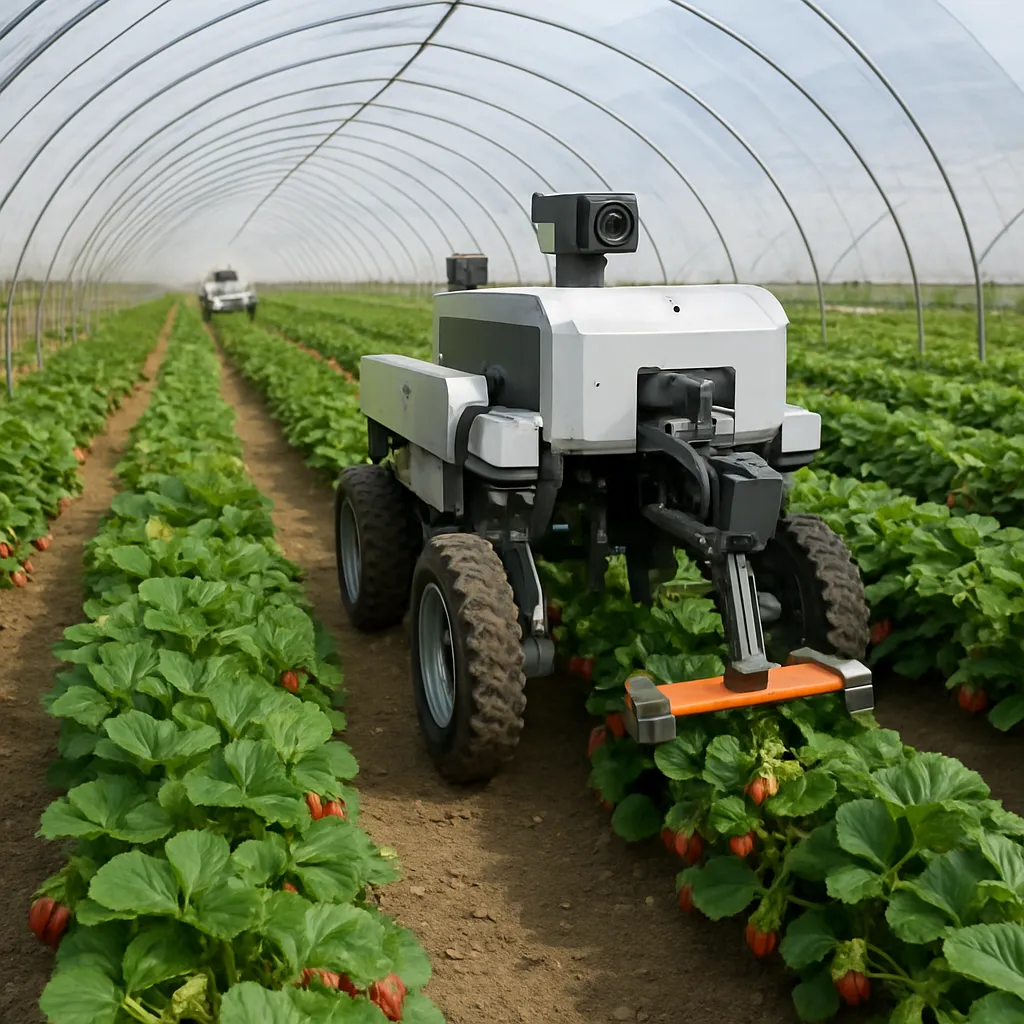 Roboty do pielęgnacji plantacji truskawek w tunelach